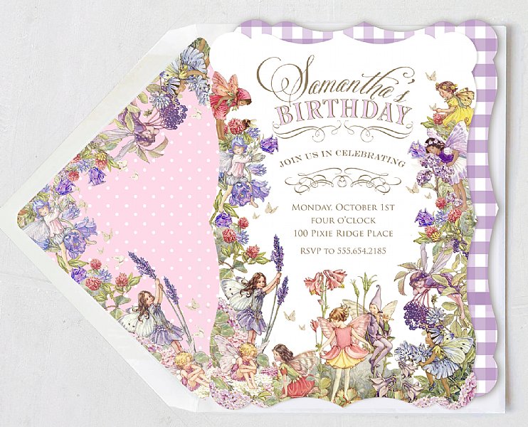 Pixie Fairy Scallop Invitation