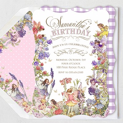 Pixie Fairy Scallop Invitation