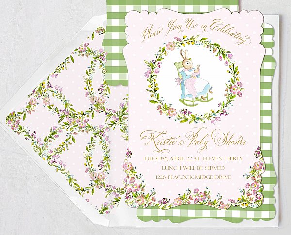 Baby Bunny Garden Invitation