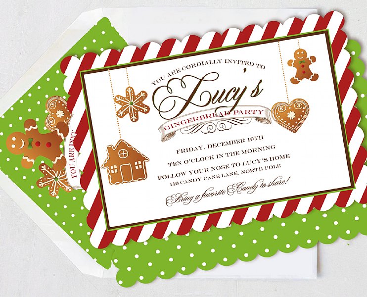 Gingerbread Invitation Set