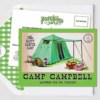 Happy Camper Postcard Invitation (Girl Version)