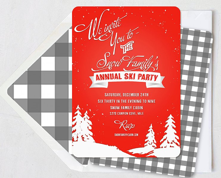 Vintage Snow Party Invitation