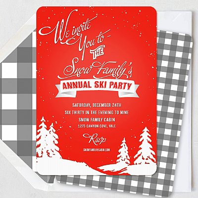 Vintage Snow Party Invitation