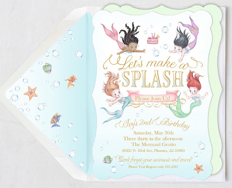 Mermaid Personalized Invitation Set