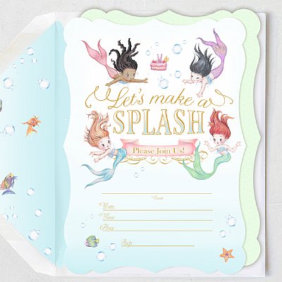 Mermaid Fill-In-the-Blank Invitation Set