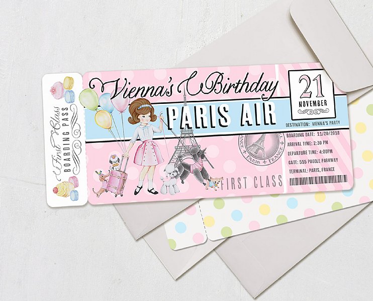 Paris Personalized Invitations