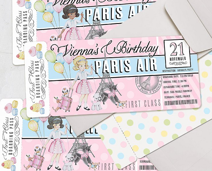 Paris Personalized Invitations