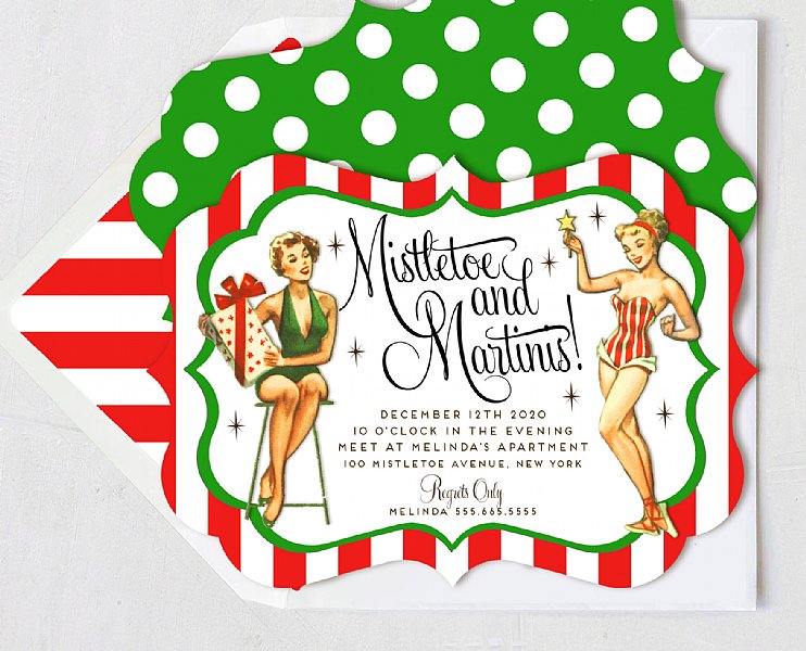 Mistletoe & Martinis Invitation Set