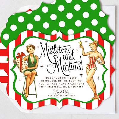 Mistletoe & Martinis Invitation Set