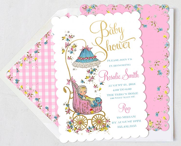 Posie Pram Invitation