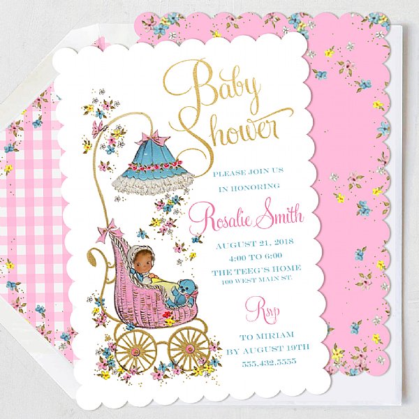 Posie Pram Invitation