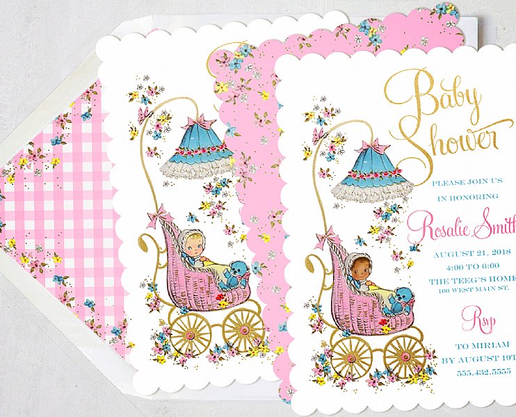 Posie Pram Invitation