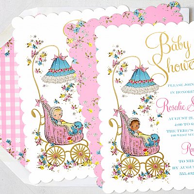 Posie Pram Invitation