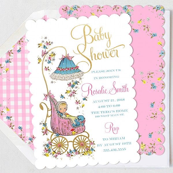 Posie Pram Invitation