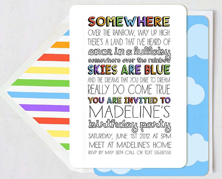 Over the Rainbow Party Invitation