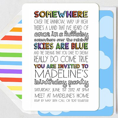 Over the Rainbow Party Invitation