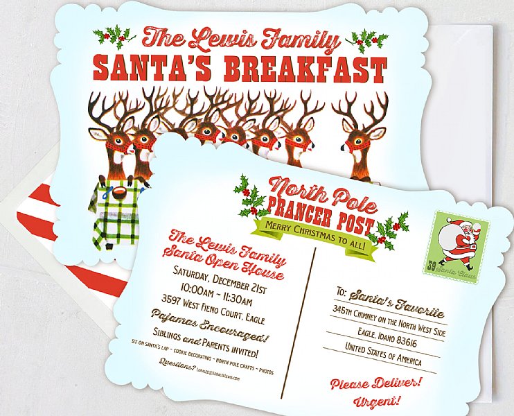 Retro Reindeer Collection Invitation