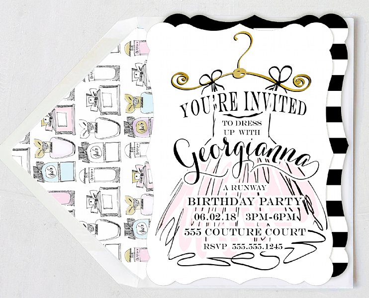 Runway Dress Personalized Invitation Set