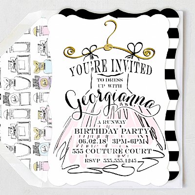 Runway Dress Personalized Invitation Set