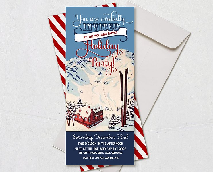 Vintage Ski Lodge Invitation