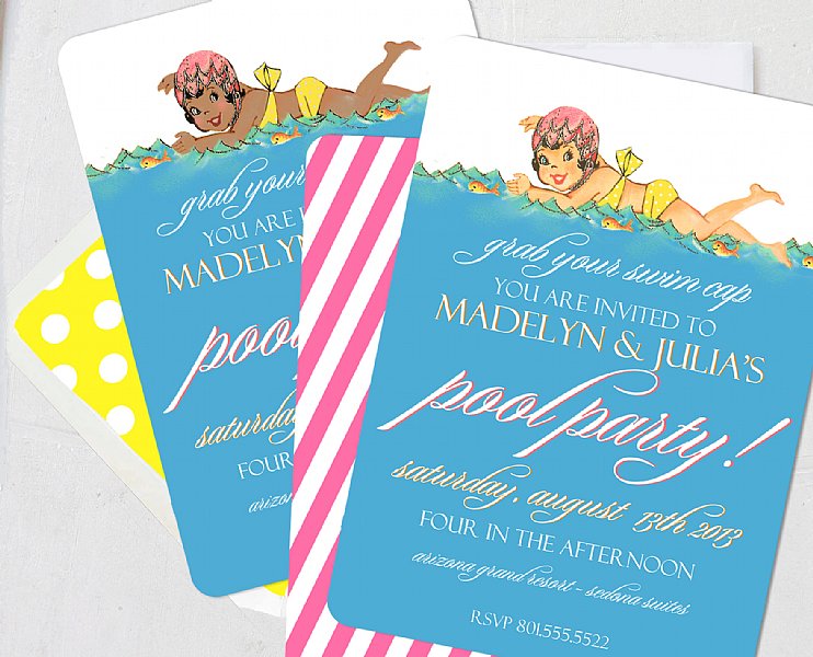 Sweetie Swim Cap Invitation