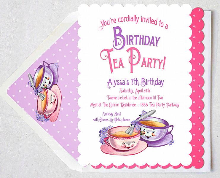 Tea Party Personalized Invitation