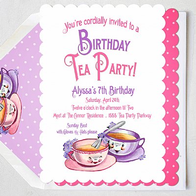 Tea Party Personalized Invitation