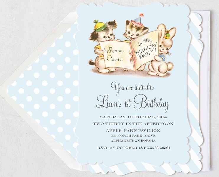 Tiny Trio Invitation (Blue)