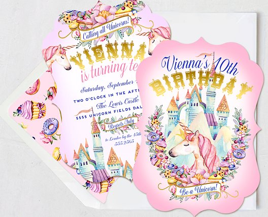 Unicorn Personalized Invitation Set