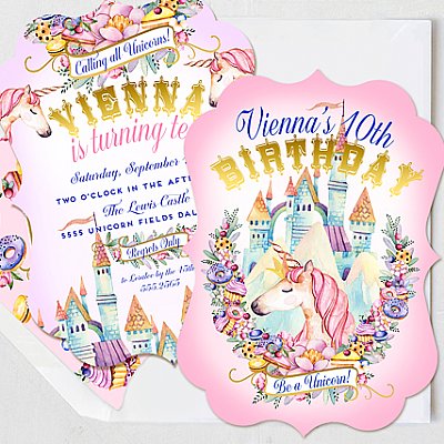 Unicorn Personalized Invitation Set