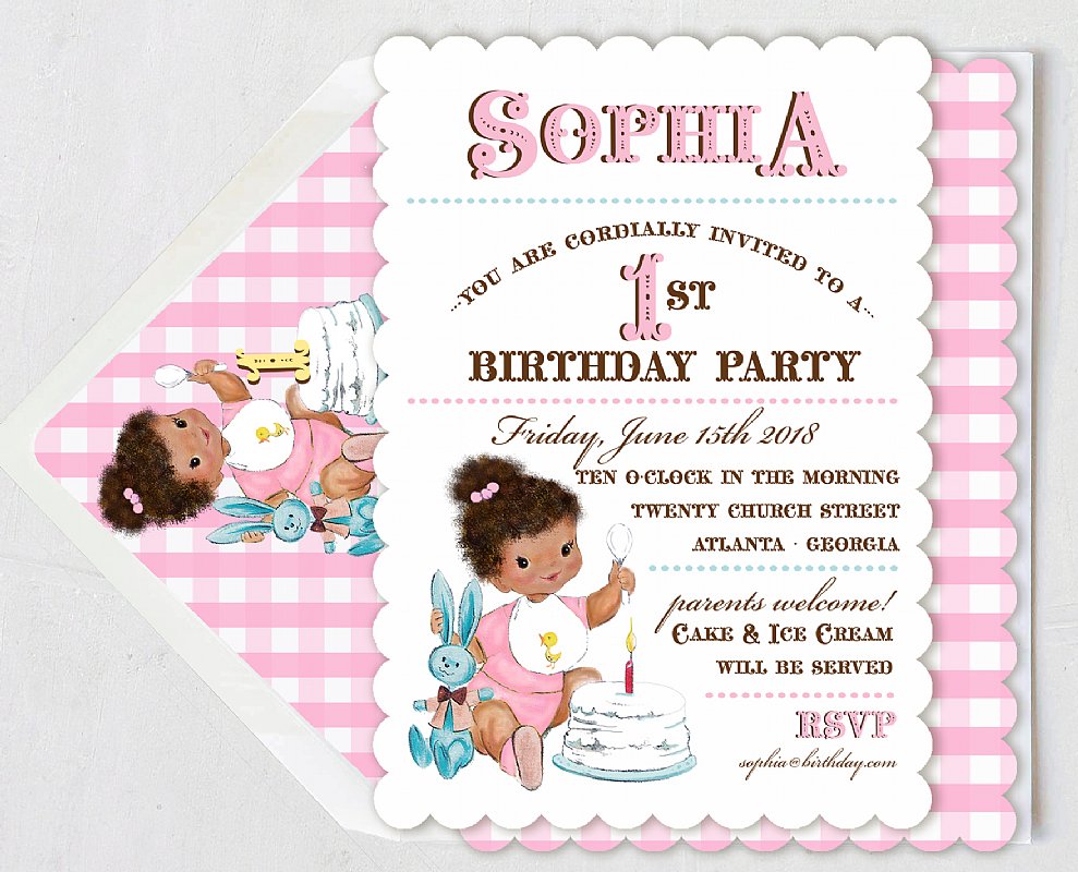 Vintage 1St Birthday Invitations 8