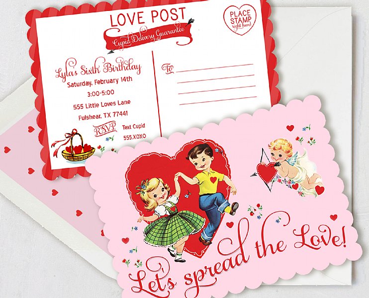 Vintage Valentine Invitation Set