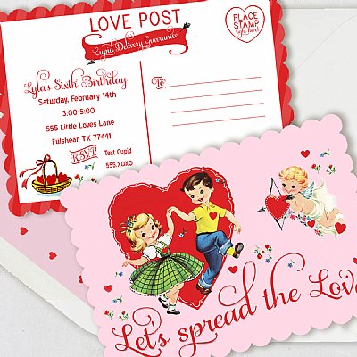 Vintage Valentine Invitation Set