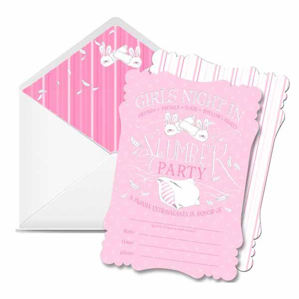 Slumber Party Fill-In-the-Blank Invitation Set