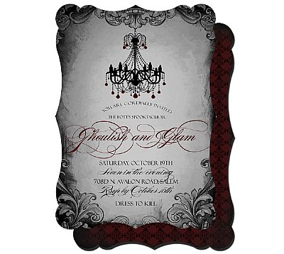 Ghoulish and Glam Victorian Cut Invitation