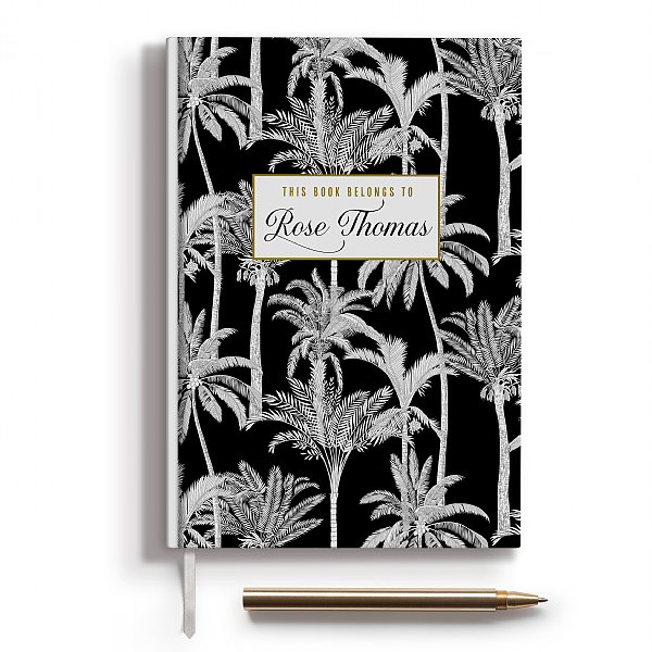 Personalized Black Palm Journal