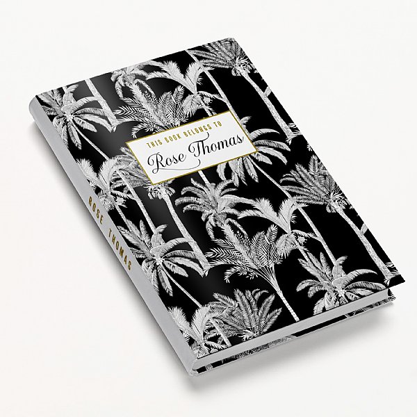 Personalized Black Palm Journal