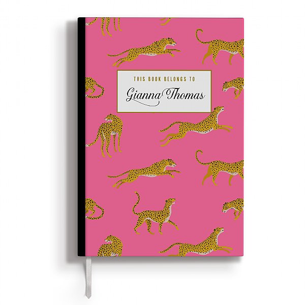 Personalized Cheetah Leopard Journal (Hot Pink)