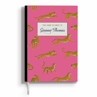 Personalized Cheetah Leopard Journal (Hot Pink)