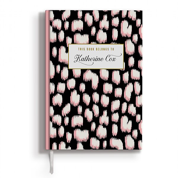 Personalized Cheetah Ikat Journal (Pink/Black)