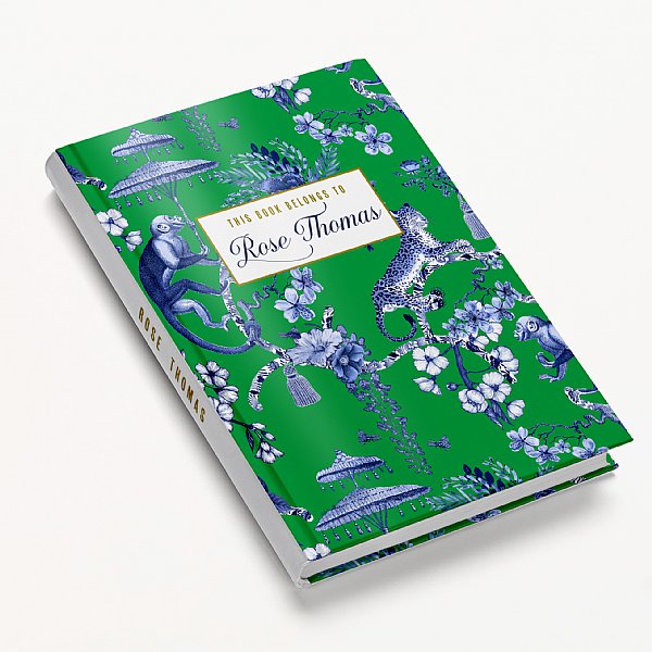 Personalized Green Blue Chinoiseries Jungle Journal