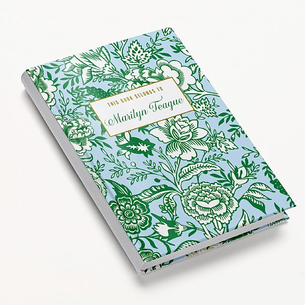 Personalized Spring Meadow Blue Green Journal