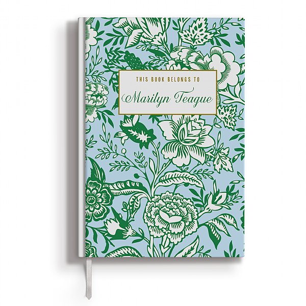 Personalized Spring Meadow Blue Green Journal
