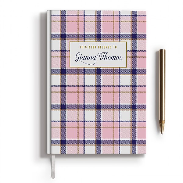 Personalized Pink Tartan Journal