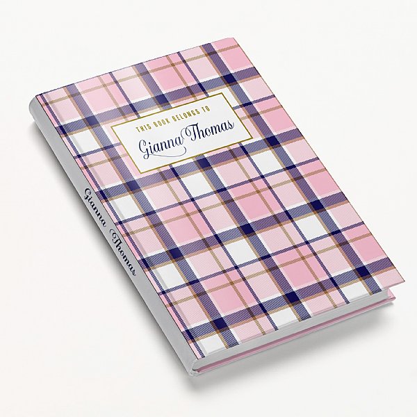 Personalized Pink Tartan Journal