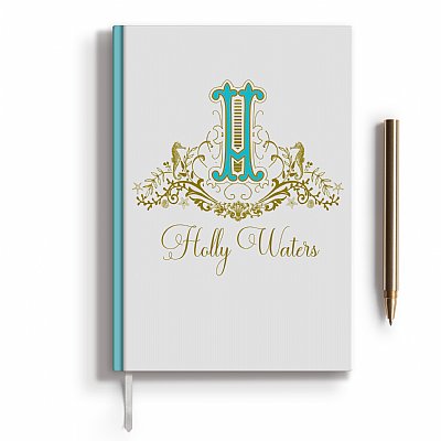 Personalized Seahorse Crest Blue Journal