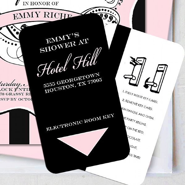 Fancy Affair Hotel Key Invitation Insert