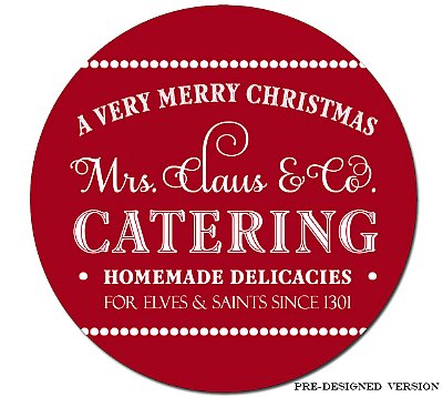 Mrs. Claus Catering Extra Large Stickers