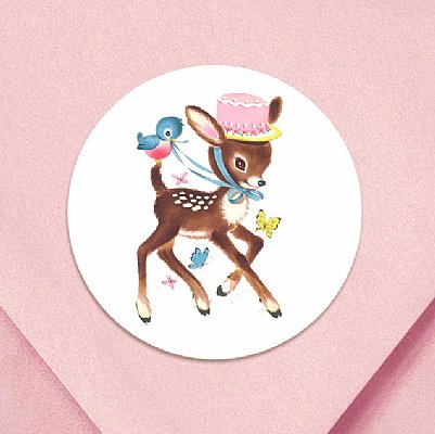 Little Deer Circle Stickers