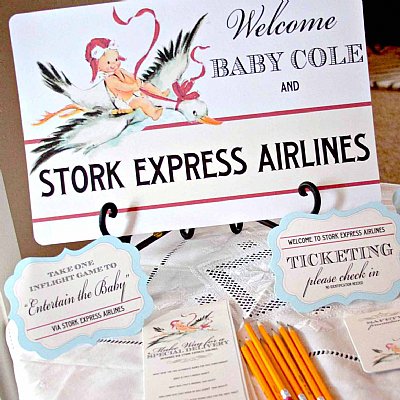 Incoming "Welcome Stork Express Airlines" 11x17